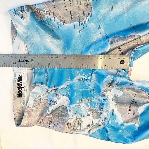 Black Milk World Map Geography AOP Print Leggings Blue Tumblr - Size XS - Picture 7 of 8